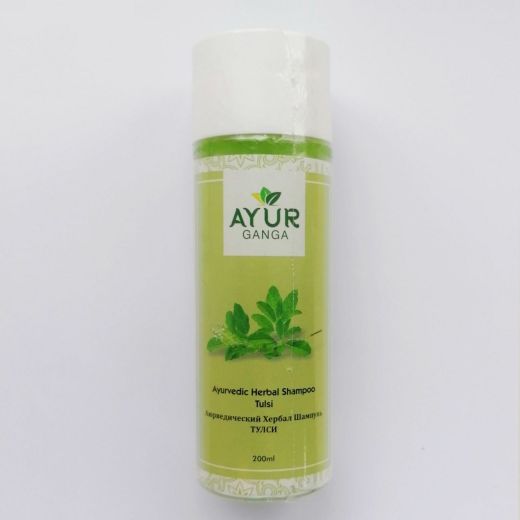 Шампунь аюрведический травяной Тулси | Ayurvedic Herbal Shampoo Tulsi | 200 мл | AyurGanga