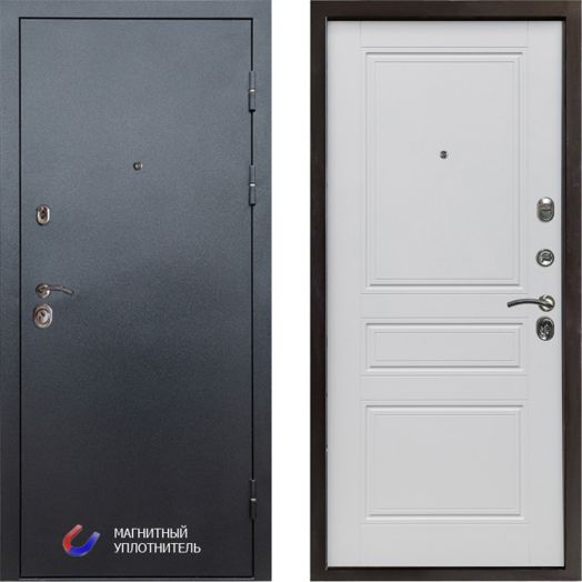 Входная Металлическая Дверь Термодор Termo-door (T.DOOR) Техно Графит Классик белый матовый