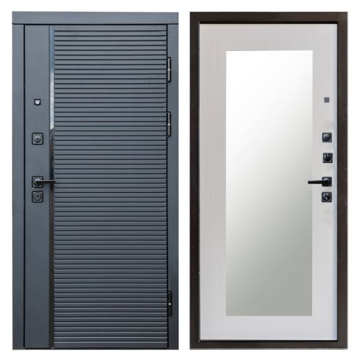 Входная Металлическая Дверь Термодор Termo-door (T.DOOR) Black line Зеркало лиственница