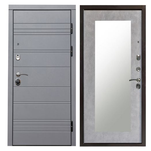 Входная Металлическая Дверь Термодор Termo-door (T.DOOR) Grey line Зеркало триумф бетон светлый
