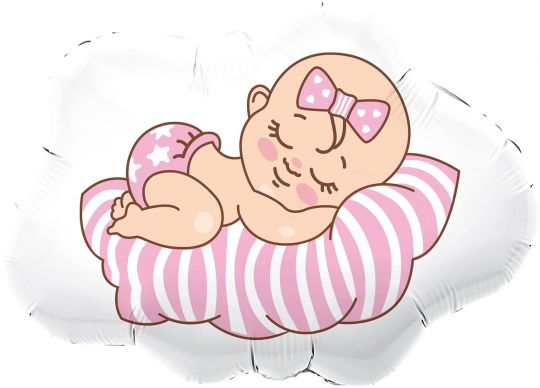 Малышка на облачке фигурный шар фольгированный с гелием