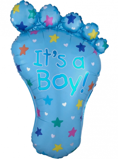 Стопа мальчика - воздушный шар на выписку из роддома