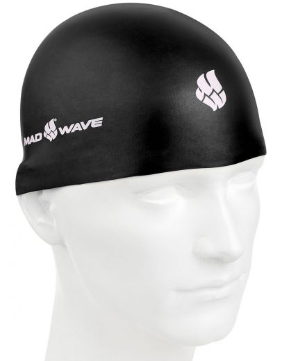 Шапочка для плавания силиконовая Mad Wave SOFT (черная)