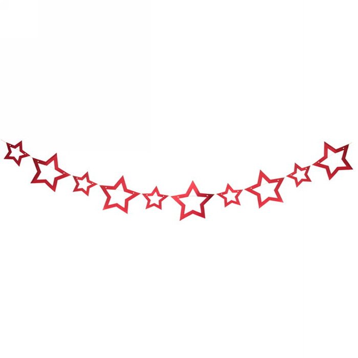 Растяжка "Сияние звёзд" 2,5 м 19 см Глянец , (10 штук), красный 219-094