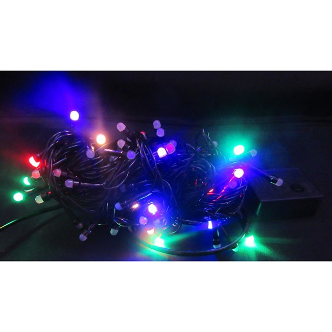 Электрическая гирлянда матовая 140л LED 8реж 12м цветной МК-19019