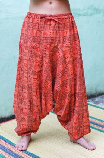 Оранжевые мужские штаны алладины из плотного хлопка, купить в Москве, интернет магазин