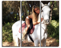 Модульная картина Девушка на коне