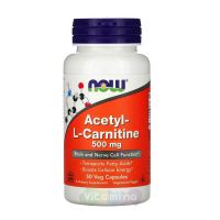 Now Ацетил l-карнитин 500 мг, 50 капс