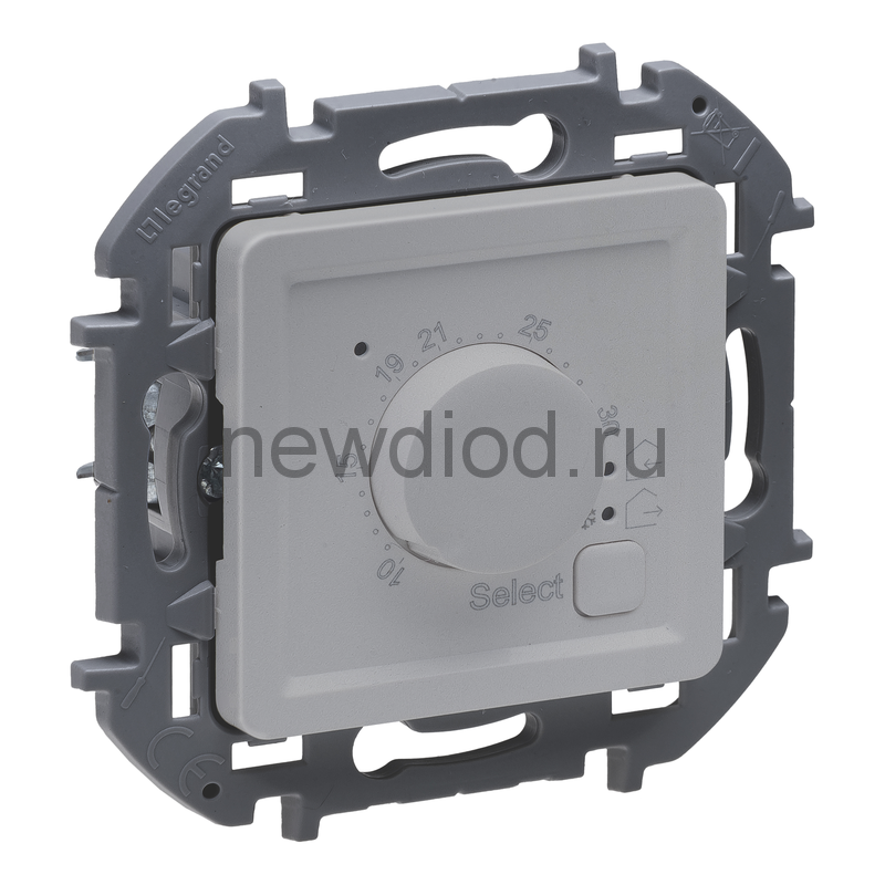 INSPIRIA Алюминий Термостат с внешним датчиком для тёплых полов Legrand