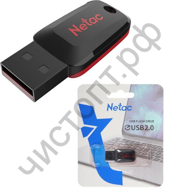 флэш-карта Netac 8GB U197 mini  чёрный/красный