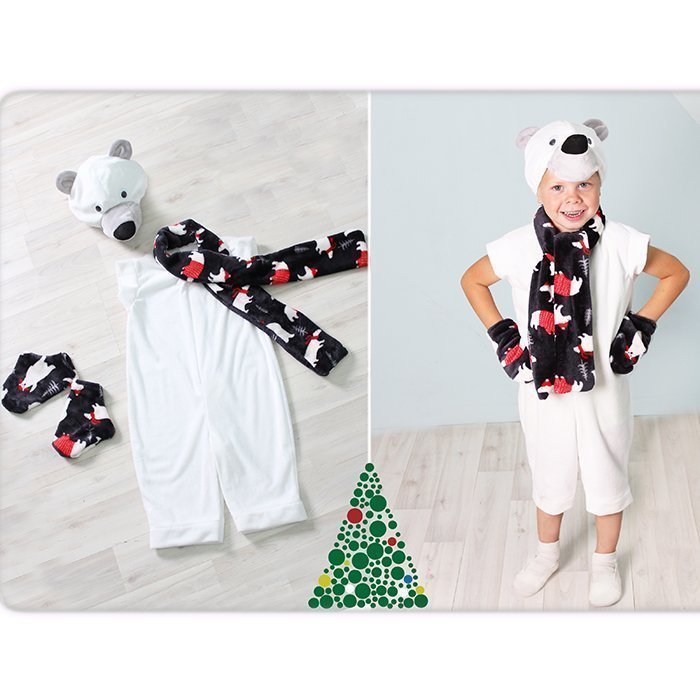 Карнавальный костюм Белый медведь ПмдвМ-0016.929/116 / текстиль/