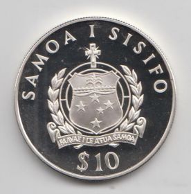 Самоа и Сисифо 10 долларов "Королева Елизавета - королева-мать" 1994 год Proof