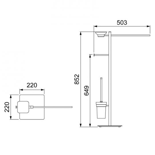 Напольная стойка с аксессуарами для туалета Timo Selene 10085/00 цвет хром схема 3