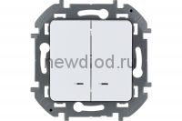 INSPIRIA Белый Выключатель двухклавишный с подсветкой/индикацией 10 AX - 250 В Legrand