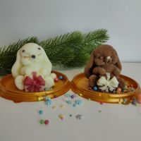 Новогодний подарок Зайка из бельгийского шоколада, 2 шт