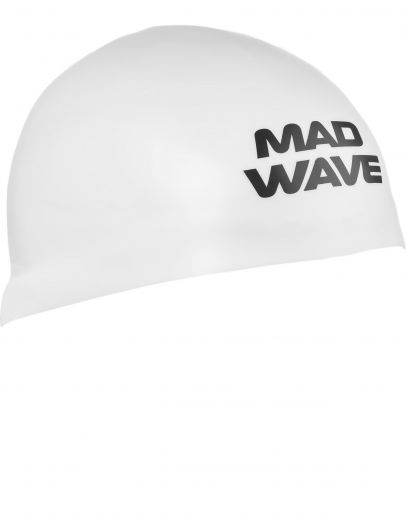 Шапочка для плавания силиконовая Mad Wave D-CAP (белая)