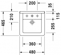 Раковина Duravit Starck 3 встраиваемая 48х46,5 030348 схема 2