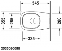 Подвесной унитаз Duravit D-Code 453519 Комплект: 253509 + 006731 схема 3