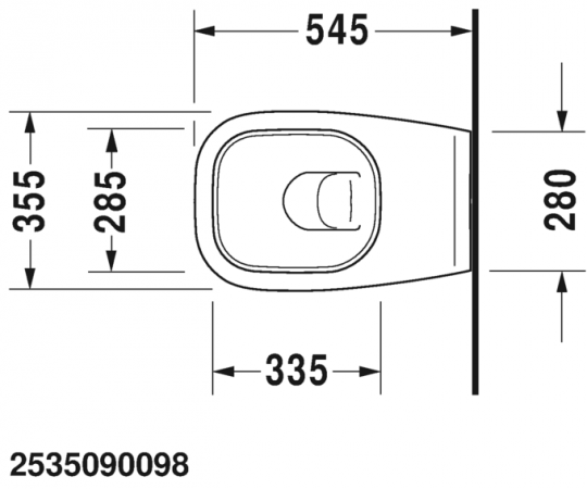 Подвесной унитаз Duravit D-Code 453519 Комплект: 253509 + 006731 ФОТО