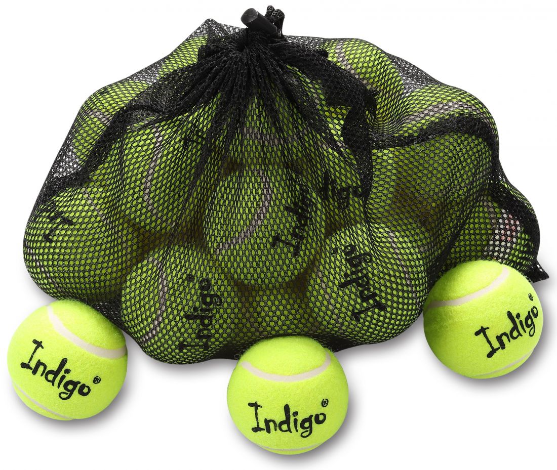 Мяч для большого тенниса INDIGO IN154 начальный уровень (24шт в сетке)