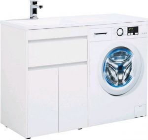 Тумба с раковиной Aquanet Токио 120 L белый (напольная, 1 ящик, 2 дверцы) 00239211