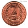 Брит. Карибские территории 2 цента 1965 UNC