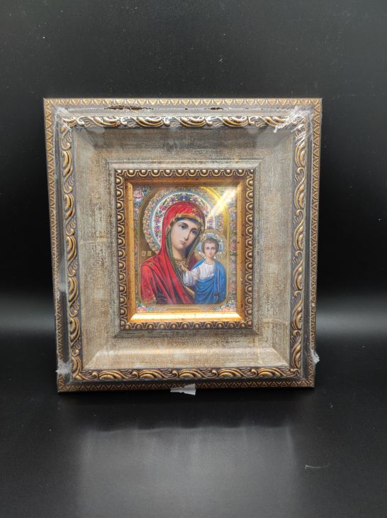 Икона Казанская божья матерь  багетная рамка, полиграфия (22X24) см