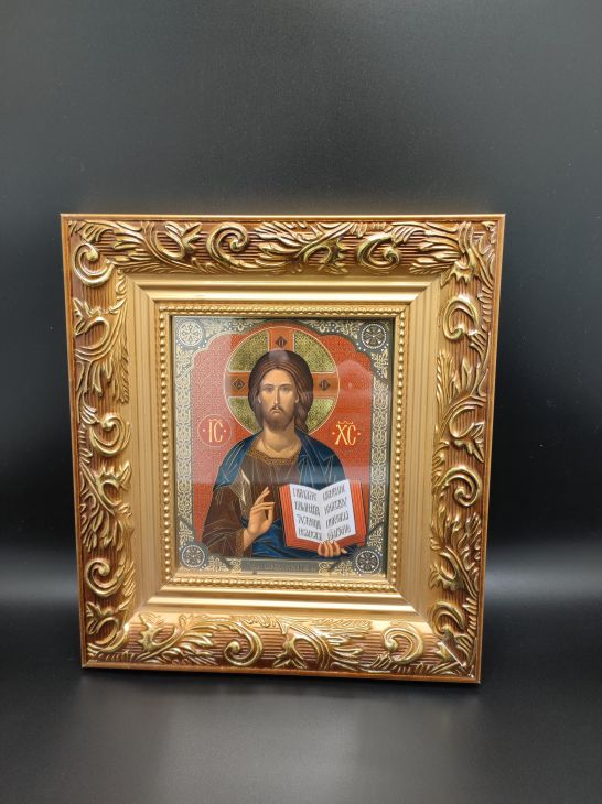 Икона Иисуса Христа  багетная рамка, полиграфия (25X29) см
