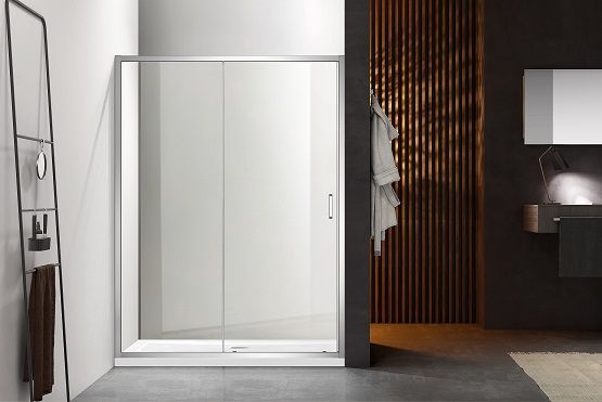 Душевая дверь Aquatek двухэлементная, раздвижная1000x2000 стекло прозрачное AQNAA6121-100