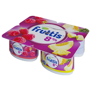 Продукт йогуртный FRUTTIS 115г 8% Суперэкстра малина/ананас/дыня