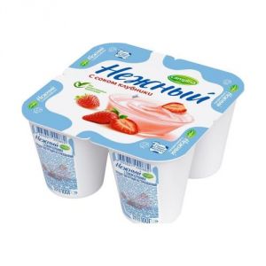 Продукт йогуртный НЕЖНЫЙ 100г 1,2% с соком клубники