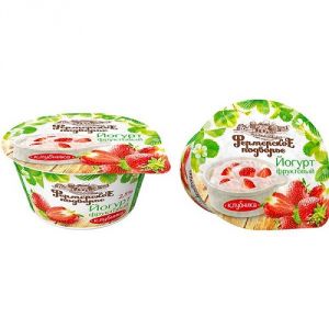 Йогурт ФЕРМЕРСКОЕ ПОДВОРЬЕ 180г 2,5% Клубника
