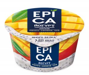 Йогурт EPICA 130г 5,0% Манго/Семена Чиа