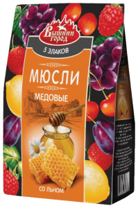 Мюсли ВЫШНИЙ ГОРОД 300г Медовые 5 злаков со Льном
