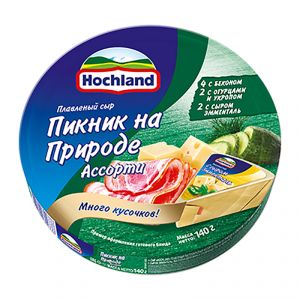 Сыр плавленый HOCHLAND 140г 55% Ассорти пикник на природе