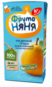 ДП Сок ФРУТОНЯНЯ 200мл Груша осветленный