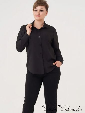 Классическая женская рубашка  043-20 (черный)