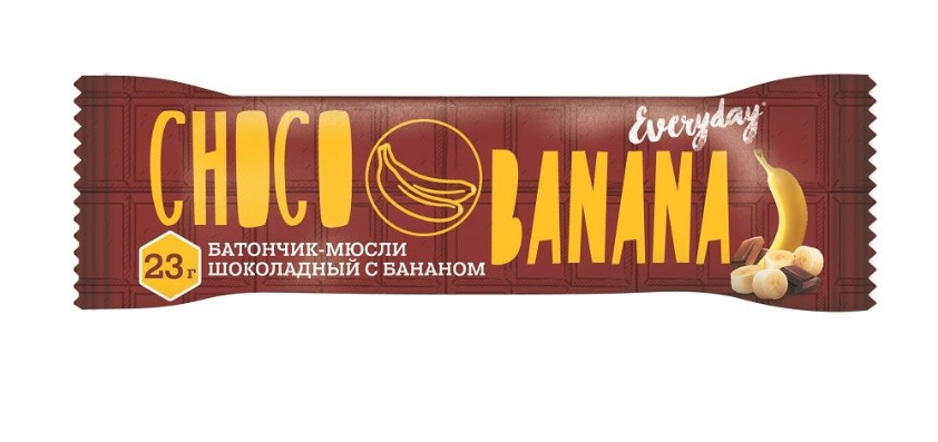 EVERYDAY Батончик-мюсли CHOCO BANANA шоколад банан 23г