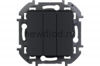 INSPIRIA Антрацит Выключатель трехклавишный 10 AX - 250 В Legrand
