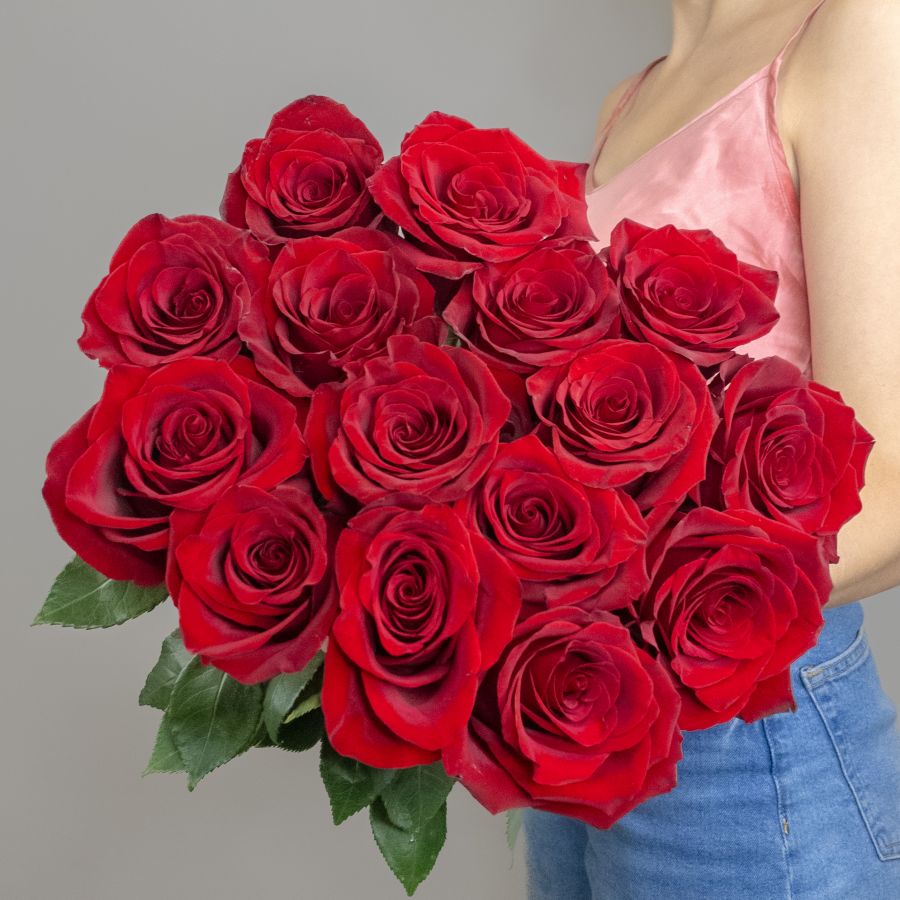 Розы красные 70см (Эквадорская) премиум