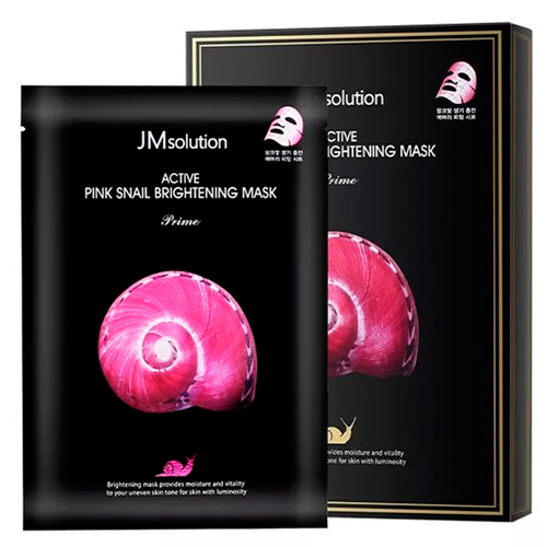 JMSOLUTION Ультратонкая маска с муцином улитки. Active pink snail brightening mask prime, 30 мл.