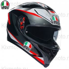 Шлем AGV K5 S Plasma, Чёрно-серо-красный