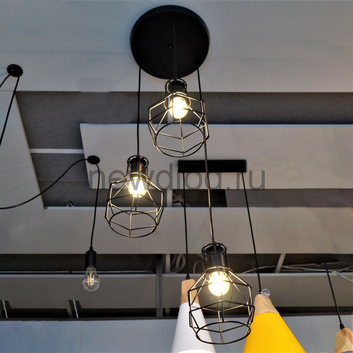 Светильник подвес LOFT 1006R-3 под 3 лампы E27 плафон 150мм/база R300мм МЕТАЛЛ ЧЕРНЫЙ Oreol
