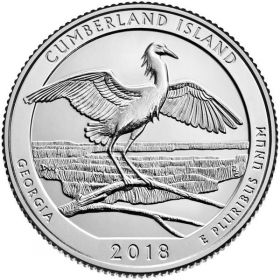44 ПАРК США - 25 центов 2018 год, Национальный парк Побережье острова Кумберленд (Cumberland Island)