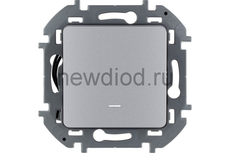 INSPIRIA Алюминий Переключатель одноклавишный с подсветкой/индикацией 10 AX - 250 В Legrand