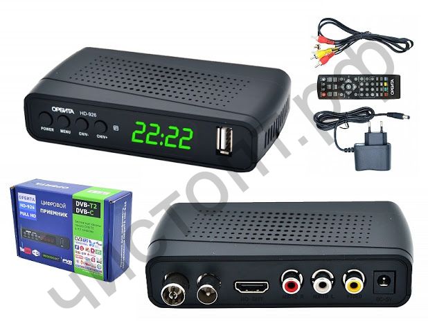 Цифровой ресивер DVB-T2 Орбита OT-DVB26 поддержка Wi- Fi + HDi плеер (цифр эфирн. телевид бесплатно) + USB ( диагност.брака > 2 нед. при отсутв. проверка 100р.  пласт