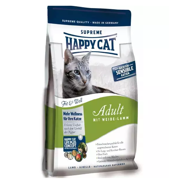 Сухой корм для кошек Happy Cat Fit & Well с ягненком