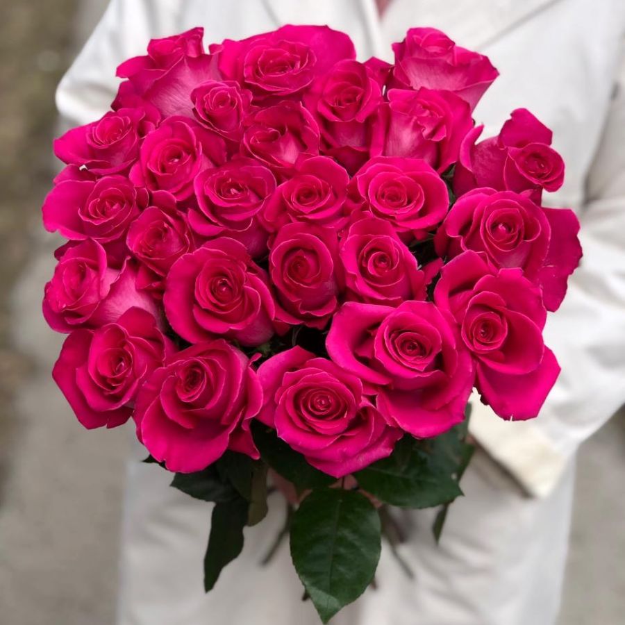 Розовые розы Эквадор (от 11 шт)