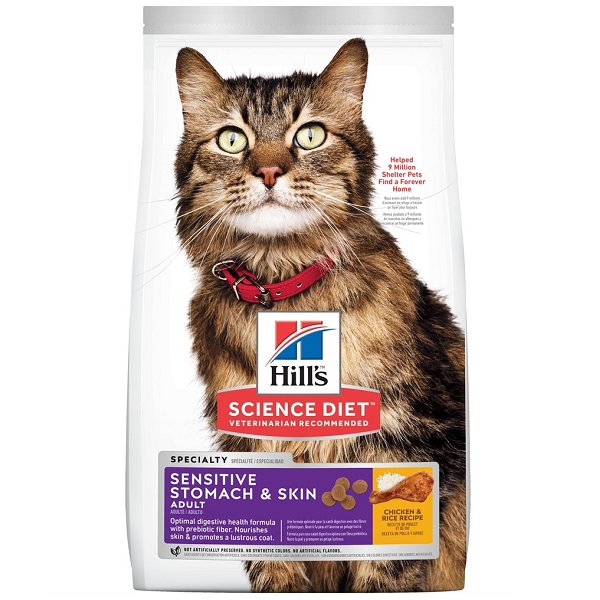 Сухой корм для кошек Hill's SP Sensitive Stomach & Skin при чувствительном пищеварении и коже с курицей