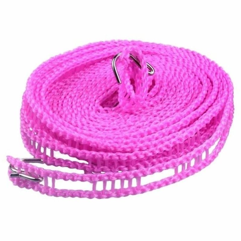 Бельевая верёвка для плечиков 5м, цвет розовый